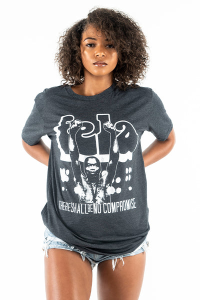 fela kuti 'there shall be no compromise' t-shirt