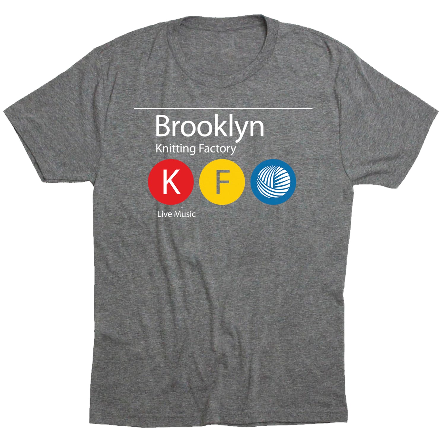 knitting factory brooklyn subway t-shirt heather gray